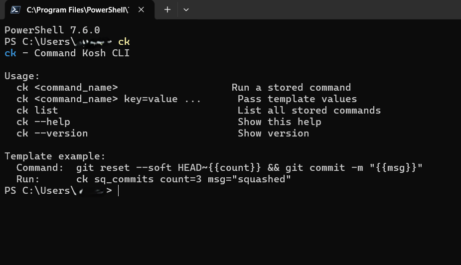 ck CLI in the terminal